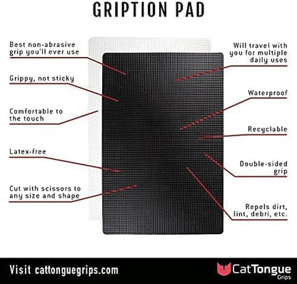CatTongue Grips Non-Adhesive Anti-Slip Mat - Multi-Purpose Non-Slip Pad for Countertops, Desks, Tables & Workspaces - Ideal Desk Mat, Drawer Liner, Laptop Pad & More (Clear, 8” x 12”) - color: Clear