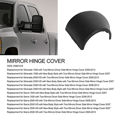 Akozon Replacement Side Mirror Hinge Cover for Car Exterior and Trailer Tow Mirror Part Number 25861018 for 1500 (Left 26565 6FV0A) - size: Left 26565 6FV0A