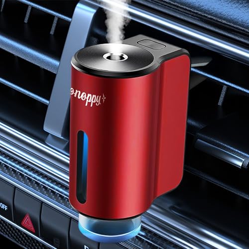 Car Air Freshener Diffuser,Smart Car Aroma Diffuser Air Freshener Spray Automatic with 10PCS Cologne Aromatherapy Oil (red) - color: Red