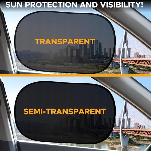 EcoNour Car Window Shades for Baby (4 Pack) | Protects Baby from Window Sun & Heat | Sun Shade Side Windows for Kids | Automotive Sun Protection from UV | Child Safety Accessories | Medium - 20"x12" - size: Medium - 4 Pack