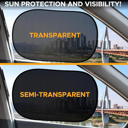 EcoNour Car Window Shades for Baby (4 Pack) | Protects Baby from Window Sun & Heat | Sun Shade Side Windows for Kids | Automotive Sun Protection from UV | Child Safety Accessories | Medium - 20"x12" - size: Medium - 4 Pack