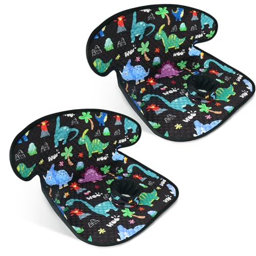 COOLBEBE Car Seat Protector for Potty Training, 2 Pack Dry Waterproof Car Seat Liner Toilet Training for Baby Infant Toddler, Piddle Pads Cover Pad for Strollers & Carseat (Dinosaur,2PC) - color: Dinosaur, size: 2 Pack