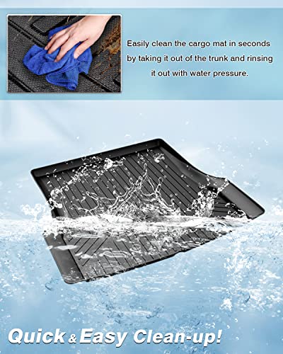 Mixsuper Custom Fit Rear Cargo Liner for Tesla Model S 2012-2020 All Weather Trunk Liner Cargo Mat Black (Not Fit 2021 Tesla Model S Plaid/Long Range) - size: Cargo Liner for 2012-2020 Model S