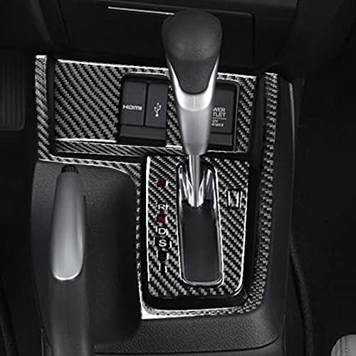 Real Carbon Fiber Center Console USB Charging Port Panel Gear Shift Panel Sticker Cover Accessories Compatible with Honda Civic 9 Coupe/Sedan 2013 2014 2015 Black - A - Kit - color: Center Console Usb Charging Port Gear Shift Panel - a - Kit
