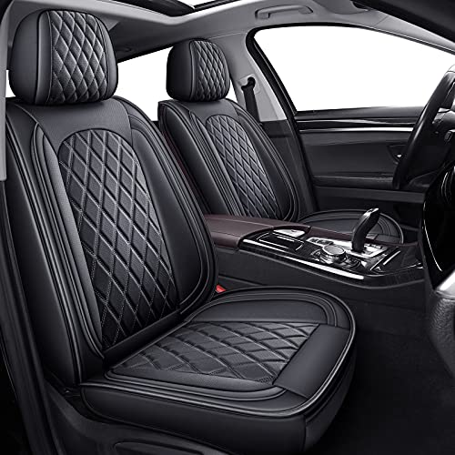 MIROZO Front Seat Covers, Car Seat Covers Black Vehicle Cushion Cover Breathable Fit for Most Sedan, Truck and SUV (Black,2PCS) - color: Black, size: 2PCS Front