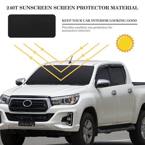 Windshield Sun Shade Foldable Car Front Window Covers for Car Accessories Sun Heat UV Rays Visor Protector Protection for Universal Cars SUV Truck (Solid Black) - style: Solid Black