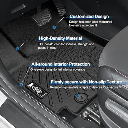Peleus Floor Mats for KIA Soul 2020-2025 2026 (Fits Upper Floor of The Trunk,Without Subwoofer),TPE All Weather Protection 2 Rows Car Floor Liners with Cargo Liner KIA Soul Trunk Mat+Floor Mats - style: For Kia Soul 2020+