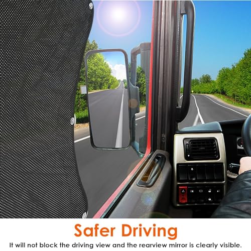 Side Window Sun Shade for Semi Truck, 22×24 inch Large Car Window Shades for Freightliner Volvo VNL International Trucks - Semi Truck Accessories, Easy Install, Interior UV Protection