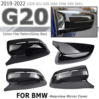 AJHLJ® Black Rearview Mirror Cover Side Mirror Covers Caps for BMW 3 4 5 7 8 Series G20 G21 G22 G23 G26 G30 G31 G11 G12 G14 G15 G16 2017-2021 (Glossy Black) - color: Glossy Black