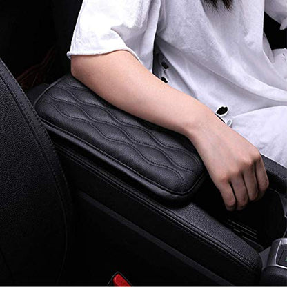 Auto Center Console Cover, Console Cover Armrest Pads, PU Leather Car Armrest Seat Box Pad Cushion Protector Universal Fit (Black) - color: Black