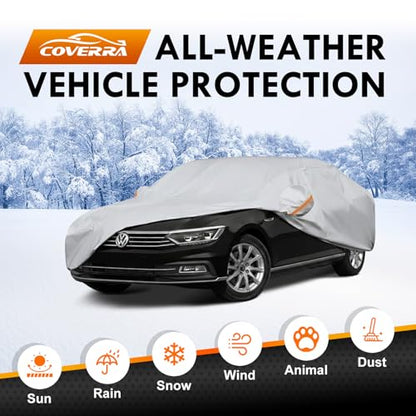 Car Cover Custom Fit for VW Passat,Chevy Malibu,Kia K5 /Optima, 6 Layer Heavy Duty Waterproof All Weather Car Tarp Outdoor Protection with Cotton Lining - size: VW Passat,Chevy Malibu,Kia K5