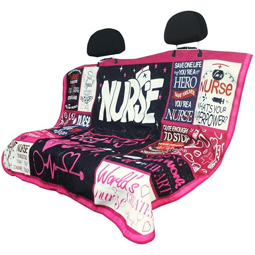 Waterproof Back Seat Cover for Dogs and Kids, Car Seat Protector Under Baby Car Seat, Child and Dog Car Seat Cover Blanket for Rear Bench(Nurse Gift, Rear Bench Seat Towel) - color: Nurse Gift, size: 1PC Rear Bench Seat Towel