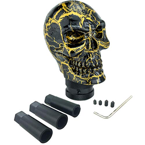 Arenbel Skeleton Car Racing Shift Stick Speed Grip Knob Skull Gear Lever Shifter Handle Fit Most Manual Auto Transmissions, Black Pattern - color: Black