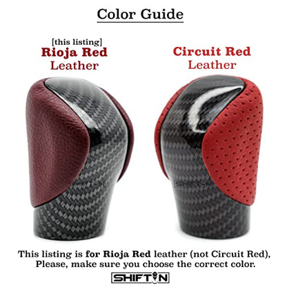 Gear Shift Knob Shifter for Lexus ES GS GX is NX RC RX 200t 300 350 3450h 450hL 350L (Rioja Red Rose/Carbon Fiber Pattern) - color: Rioja Red Rose / Carbon Fiber Pattern