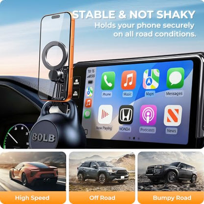 Car Phone Holder for Honda Accord 11th Gen Hybrid 2026 2025 2024 2023 (Only for 12.3-Inch Screen) 360° Rotation Magnetic Cell Phone Mount, Compatible with Magsafe, Does Not Affect Air Vent - style: Fit for 2023-2026 Accord, 12.3-Inch
