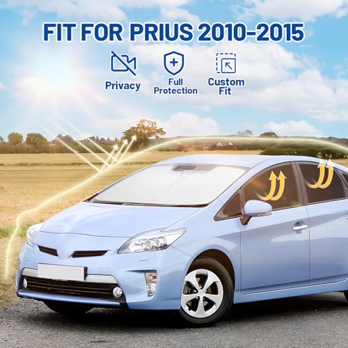 Car Window Shades for Toyota Prius 2010-2015 Accessories (Not Prius C or Prius V) - Full Set 11PCS Side Window Sunshades with Memory Frame & Blackout Fabric, Privacy UV Shield for Camping/Travel - size: Fit for Toyota Prius 2010-2015