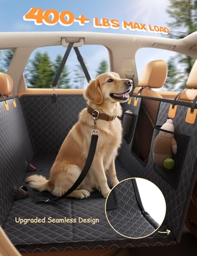 Lamicall Dog Car Seat Cover for Back Seat - [Upgraded Anti-Ripped] Back Seat Extender for Dogs Hard Bottom, Waterproof Dog Hammock for Car with Mesh Window, Pet Backseat Protector SUV & Small Truck L - size: For Cars/ SUV/ Small Truck