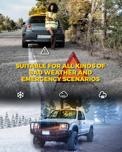 Xprite Upgraded 12" 72LED Rooftop Mini Strobe Lights, Emergency Safety Flashing Beacon Light Bar with Magnetic Base for 12V-24V Construction Vehicles, Trucks, Snow Plow, Postal Car (Mix White/Amber) - color: Mix White/Amber