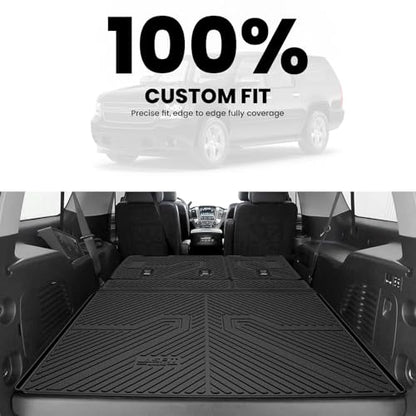 LASFIT Trunk Mat with Backrest Mat 2015-2020 for Chevrolet Chevy Suburban/GMC Yukon XL(Only Yukon XL, Not Fit Yukon)/Cadillac Escalade ESV(Only Escalade ESV, Not Fit Escalade), All Weather TPE Mat - size: Cargo for Suburban/Yukon XL/Escalade ESV 2015-2020