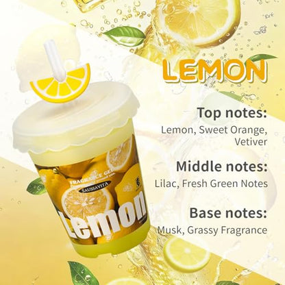 Diffusers for Home Lemon Scent 2 Pack, Bathroom Diffuser Cute Fruit Cup Shape for Office, Air Freshener Diffuser Gel Leak-Proof Car & Room, Bathroom Scent Diffuser Gift for Friends and Family - color: Lemon