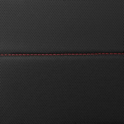 CAR PASS Leather Back Seat Cover,Piping Waterproof Bench Seat Cover, Rear Seat Cover Universal Fit for Cars Sedans SUVs Truck 95% Automotive Interior Backseat Car Covers (Rear,Black and Red) - color: Black Red Rear