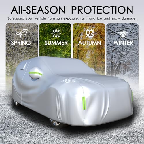 Car Cover Waterproof All Weather 10 Layers SUV Car Cover Universal Heavy Duty Fit for Toyota RAV4,Honda CRV,Tesla Model Y,Chevrolet Equinox,Nissan Rogue etc. (Silver, Fits SUVs up to 190") - color: Silver, size: Fits SUVs up to 190"