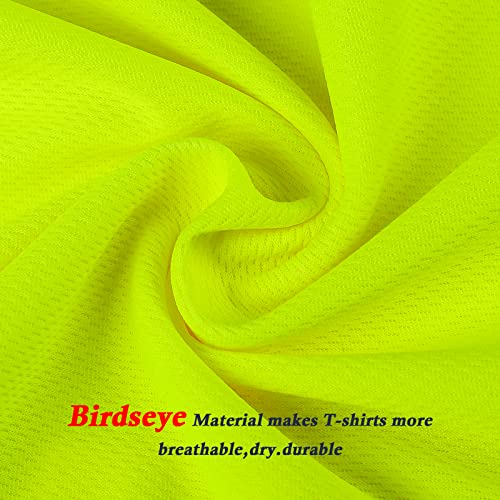 High Visibility Class 3 Shirts，Hi Vis Safety Long Sleeve Quick Dry Mesh Construction Work - color: Lime04, size: 4X-Large