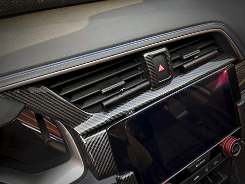 GZXinWei Carbon Fiber Grain ABS Car Interior Front Side and Console Air Outlet Vent Frame Trim Sticker for Honda 10th Gen Civic 2016 2017 2018 2019 2020 2021 - color: Carbon Fiber Grain