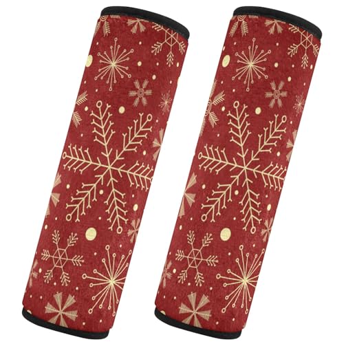 senya Christmas Snowflakes on Dark Red 2 Pack Soft Auto Seat Belt Cover Seatbelt Shoulder Pad for More Comfortable Driving, 10 x 7.7 inch - color: Color 6