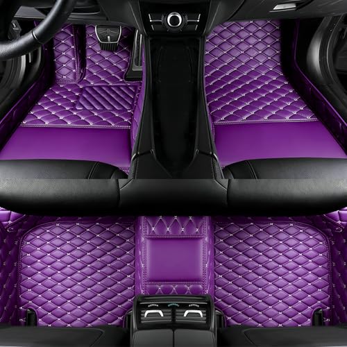 Customize All-Weather Protection Luxury Leather Floor Mats for Cars, SUVs, and Trucks According to Automotive Model (3D Purple Floor Mats) - color: 3D Purple Floor Mats