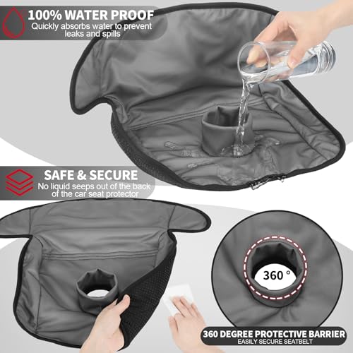 HunnmingRe 2 Pack Black Car Seat Protector for Potty Training Waterproof Piddle Pad Cover from Spillages Nappy Leaks Toilet Training Anti Slip Backing Strollers Carseat Liner for Toddlers Babies - style: Black+Grey