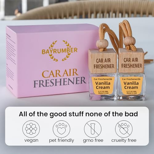 Car Air Freshener Hanging Diffuser – Long-Lasting Essential Oil Scent (Up to 60 Days) – Non-Toxic & Eco-Friendly – 2-Pack Auto Fresheners Made in USA - color: Square Bottles