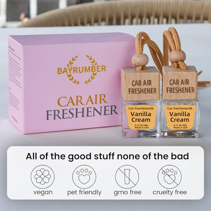 Car Air Freshener Hanging Diffuser – Long-Lasting Essential Oil Scent (Up to 60 Days) – Non-Toxic & Eco-Friendly – 2-Pack Auto Fresheners Made in USA - color: Square Bottles