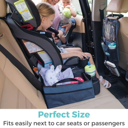 Toddleroo by North States - Car Organizer Caddy: Portable Diaper Caddy for Car - Baby Car Organizer & Storage - Navy