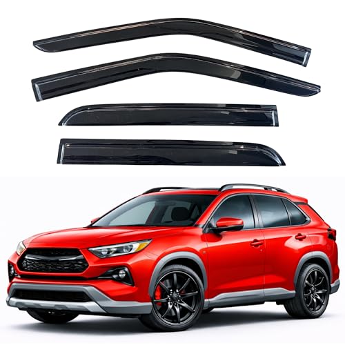 KPY Rain Guards Fit for 2019-2025 Toyota RAV4, Out-Channel Window Visors Vent Wind Deflectors 4PC, Car Accessories for 19-25 RAV4 - size: 2019-2025 RAV4