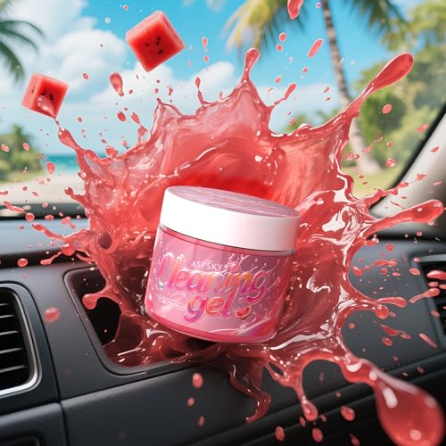 ASFSKY Car Cleaning Gel (Red,watermelon) Cleaning Putty Universal Dust Cleaning Car Interior Cleaner Keyboard Dust Remover Car Slime Gifts for Men Women girl（1 pack） - color: red