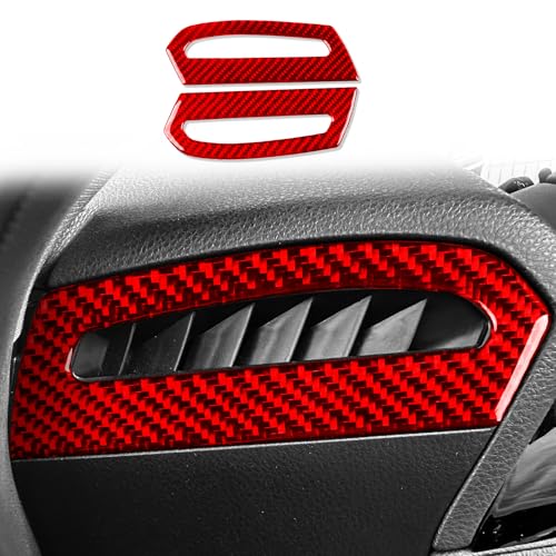 Red Carbon Fiber Compatible with Toyota Camry 2018-2024 Accessories Car Front Row Left Right A/C Vents Cover Interior Trim Sticker Decal 2PCS - color: Both Sides Air Conditioning Vent