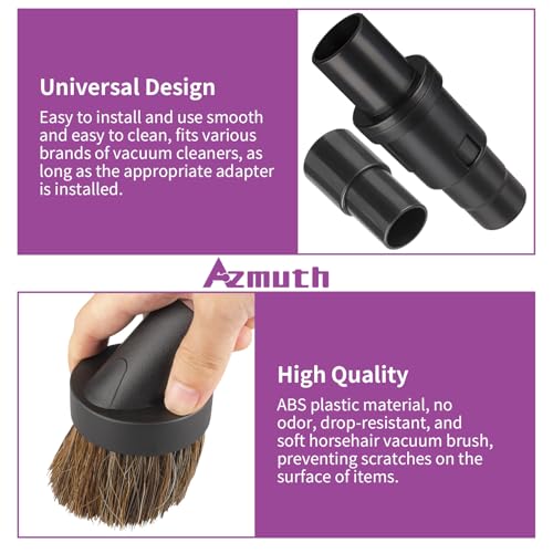 3Pcs 39mm Soft Horsehair Vacuum Brush Attachments with 2 Vacuum Hose Adapter for Shark Vacuum Attachments and Miele Vacuum Attachments and for Most Household Vacuum Cleaner - style: 3-Pcs