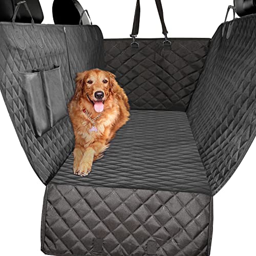 Vailge Dog Car Seat Cover for Back Seat, 100% Waterproof Scratch Proof Nonslip Back Seat Pet Cover for Dogs, 600D Heavy Duty Dog Hammock for Back Seat Car Trucks SUV - color: Black, size: Standard(56"W x 60"L)