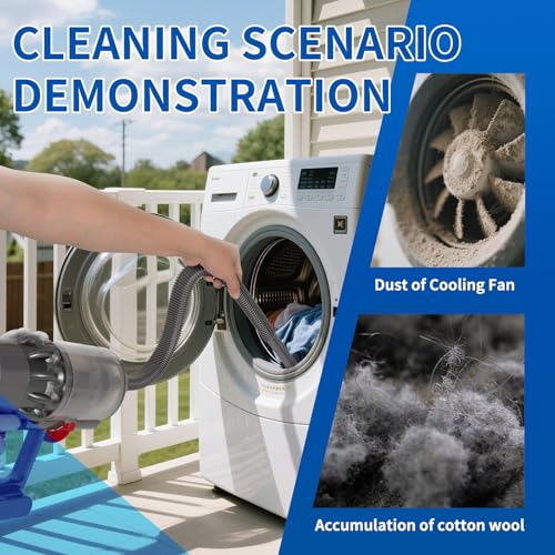 Vacuum Attachment Kit Compatible with Dyson V7 V8 V10 V11 V15 Vacuum Cleaner，Dryer Vent Hose Flexible Extension Hose Mattress Tool Stiff Brush Soft Bristle Crevice Tool Attachment for Home Cleaning - color: Home Cleaning Kit with Dryer Vent Hose