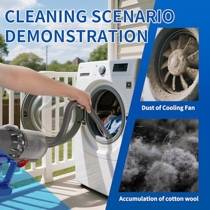 Vacuum Attachment Kit Compatible with Dyson V7 V8 V10 V11 V15 Vacuum Cleaner，Dryer Vent Hose Flexible Extension Hose Mattress Tool Stiff Brush Soft Bristle Crevice Tool Attachment for Home Cleaning - color: Home Cleaning Kit with Dryer Vent Hose