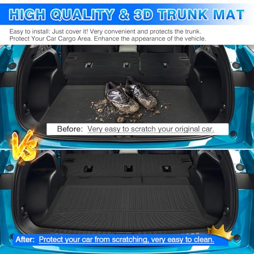 Cargo Liner for Honda Prologue/Chevy Blazer EV 2024-2026 Trunk Mat with Back Seat Cover All Weather Cargo Mat for Prologue Accessories (Trunk Mat+Backrest Mats) - size: 5Honda Prologue/Chevy Blazer EV 24-26