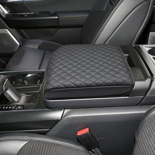 Zxiaochun Console Armrest Cover for 2021 2022 2023 2024 2025 2026 Ford F150, Armrest Lid Leather Protector, Center Console Cushion Interior Accessories (Fits Work Surface Console Only) - size: For 2021+ F150 Work Surface Console
