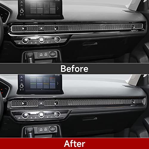 Center Console Dashboard Cover Decals for 2022-2025 Honda Civic 11th Gen Accessories ABS Carbon Fiber Interior Stickers - color: Center Dashboard Cover Trim