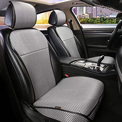 Auto Newer Luxury Breathable Car Seat Cover Fit Four Seasons, Universal Front of Car Seat Cushions, Bottom Seat Covers of Full Wrapped Edge,Universal Fit for 95% Cars,SUV,Pickup,Van(Grey，2PCS) - color: Grey-2PCS