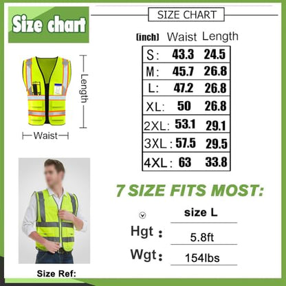 High Visibility Reflective Safety Vest with Pockets Custom Your Logo Safety Workwear - color: Luminous Red, size: Medium