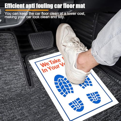 20PCS Car Paper Floor Mats, Disposable Vehicle Floor Pads Covers Protector for Detailing, Auto Foot Mat Protective Papers, Universal for SUV Automobile Truck (Style3)