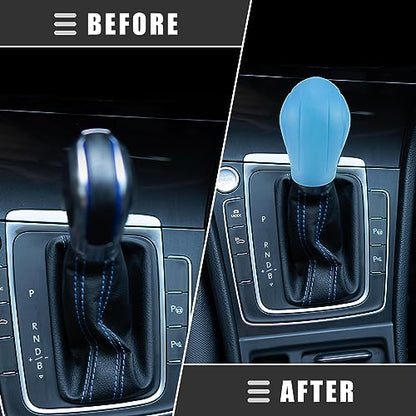 Motoforti Universal Car Gear Shift Cover Comfortable Handbrake Shifter Cover, Anti-Slip, Silicone, Blue, 2 Pcs - color: Blue