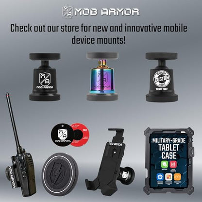 Mob Armor MobNetic Maxx - USA Assembled Magnetic Phone Holder for Car, Magnetic Car Phone Mount, 90-Degree Tilt, 360-Degree Rotation, Aluminum Metal, Compatible with iPhone & Android - Gunmetal - color: Gunmetal
