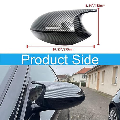 Side Mirror Cover Caps Compatible with BMW 3 Series E90 E91 (2005-2007) & 1 Series E82 E87 Pre-LCI, Rearview Door Mirror Shell Replacement for 325i 328i 330i, Carbon Fiber Look - size: Carbon Fiber Look, style: 05-07 E90